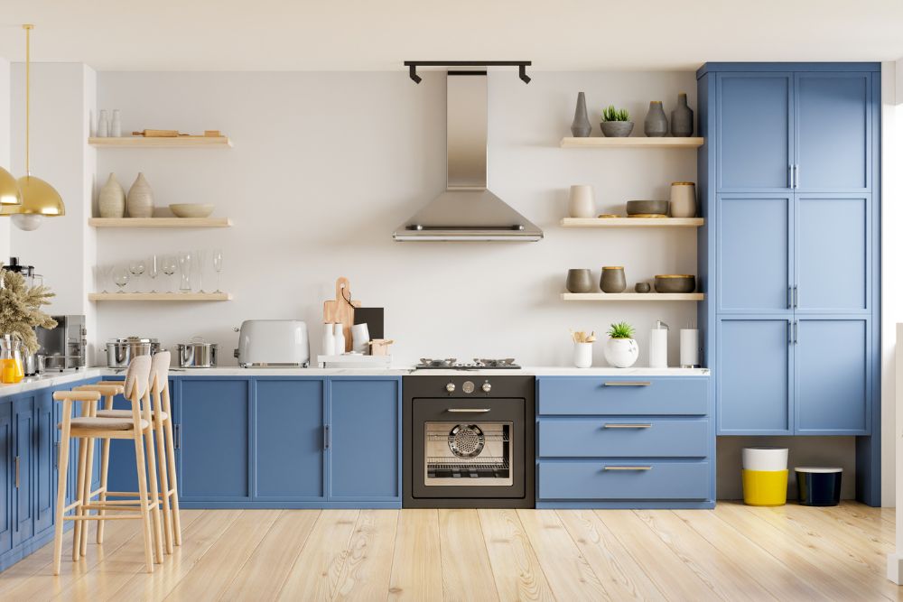 מטבח בצבע כחול נייבי