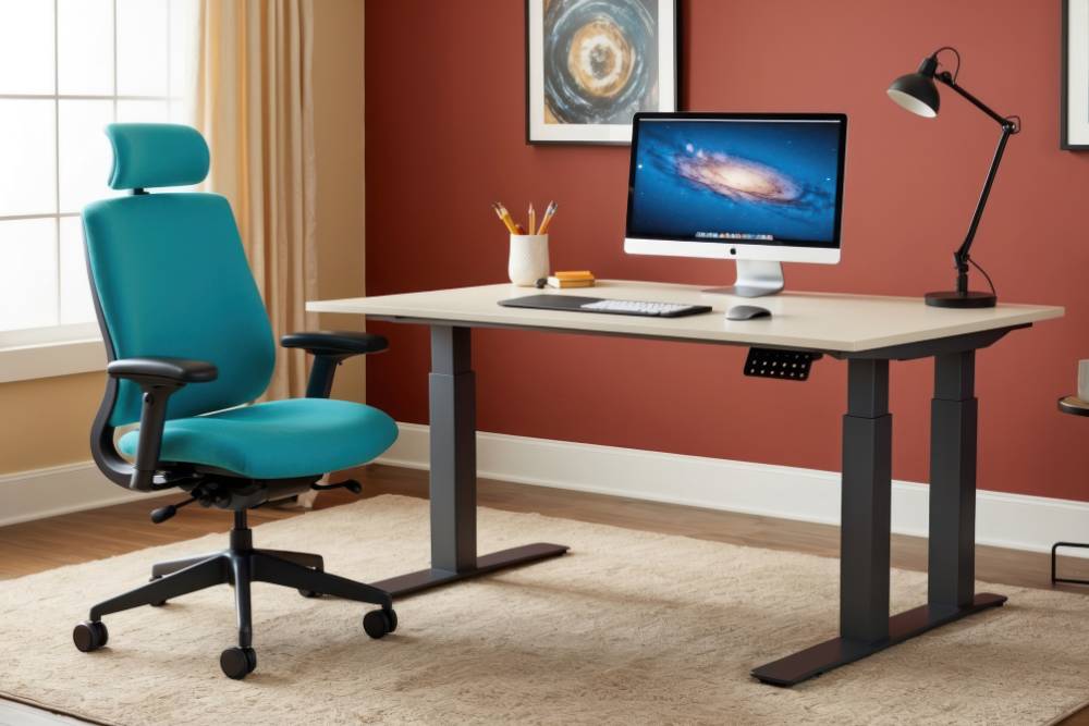 כסא משרדי כחול בחדר בבית