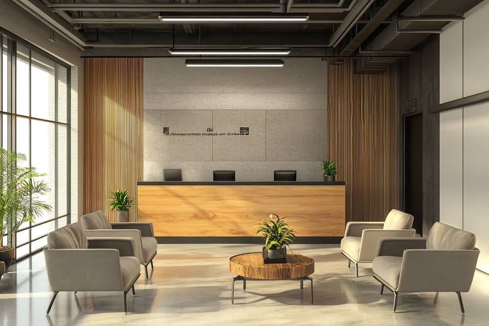 פינת המתנה במשרד מודרני