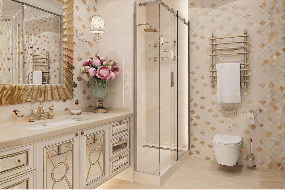 מקלחון בתוך נישה