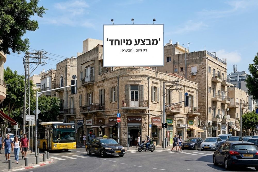 שלט חוצות גדול בצומת עירוני